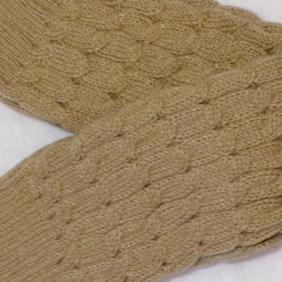Leg Warmers Khaki Cable Knit NEW - Picture 3 of 4